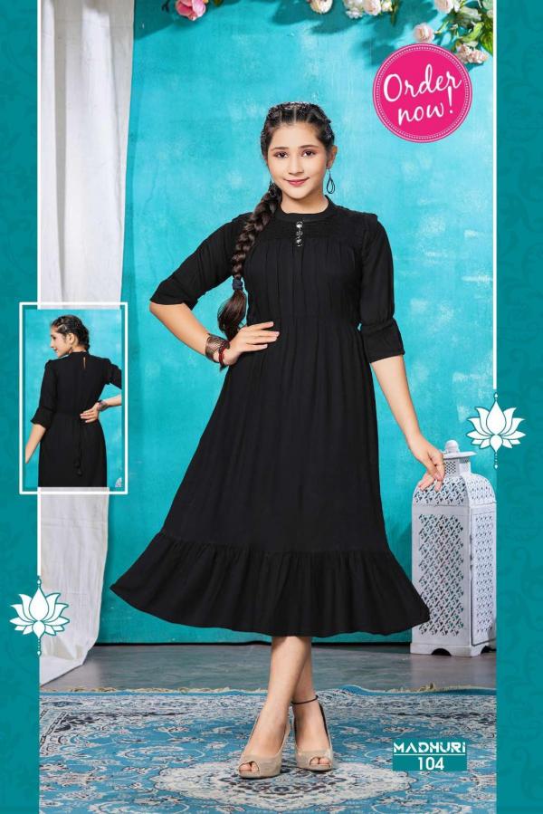 Kids Madhuri Rayon Designer Anarkali Kurti Collection